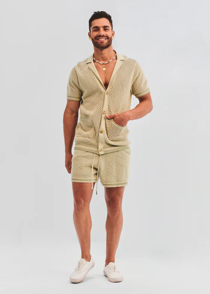 BRUCE CROCHET SHORT-MINT
