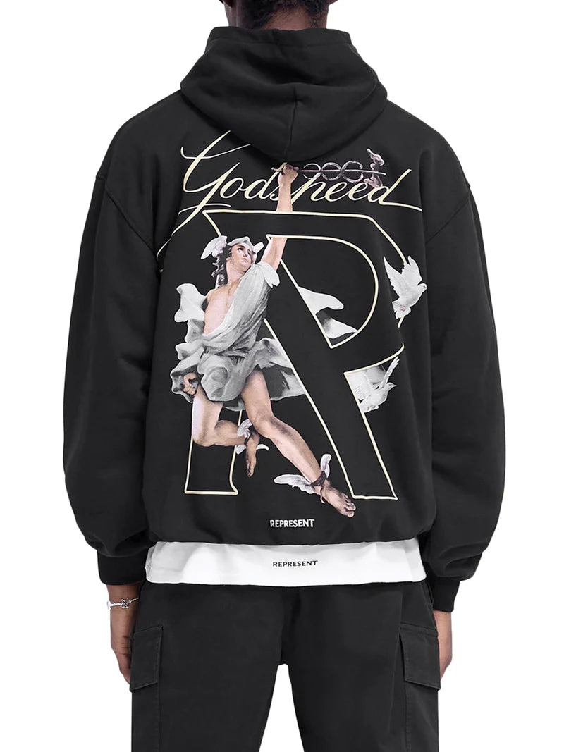 HERMES HOODIE-JET BLACK