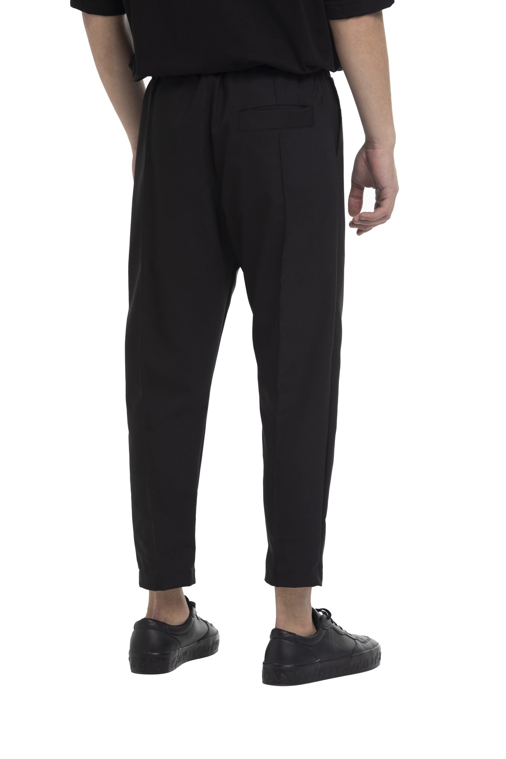 INNOVATION PANTS WITH DOUBLE PLEAT-BLACK