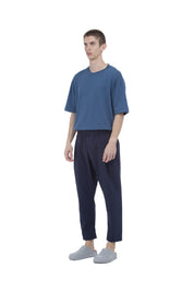 INNOVATION PANTS WITH DOUBLE PLEAT-NAVY