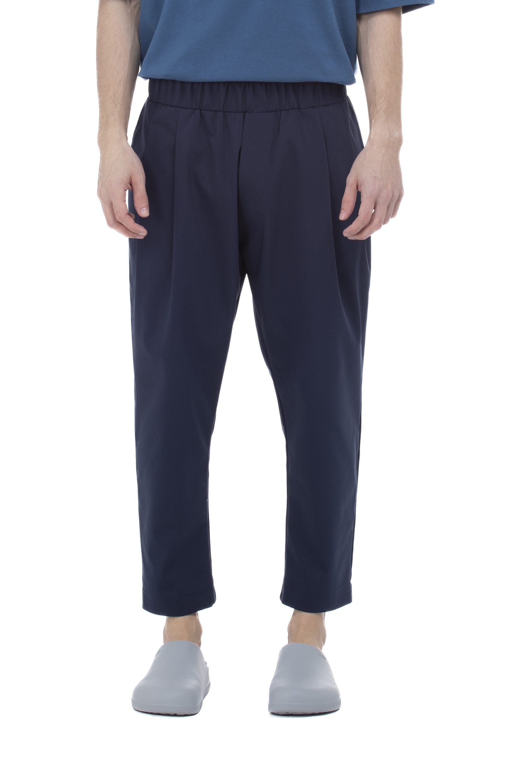 INNOVATION PANTS WITH DOUBLE PLEAT-NAVY