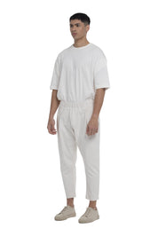 INNOVATION PANTS WITH DOUBLE PLEAT-OFF WHITE