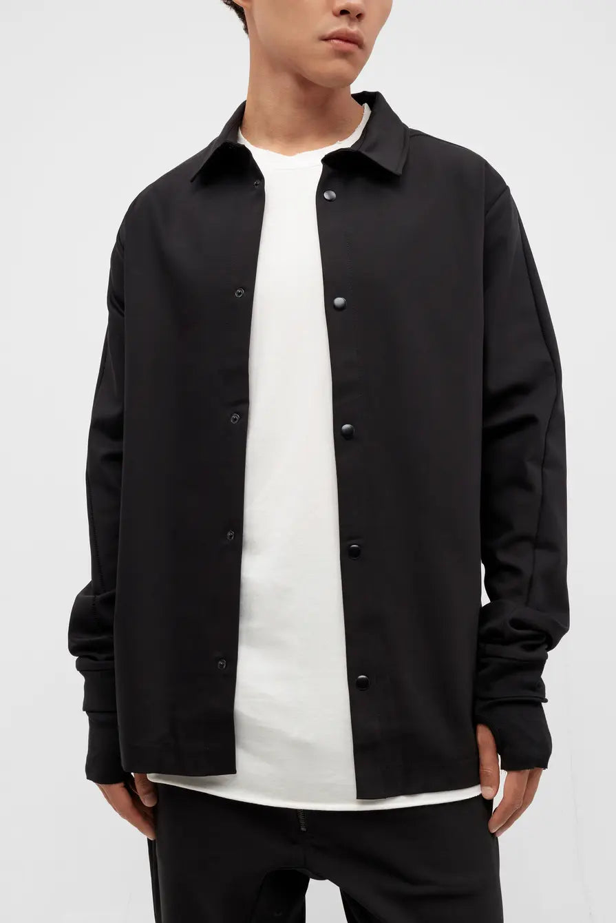 THOMKROM BUTTON SHIRT-BLACK