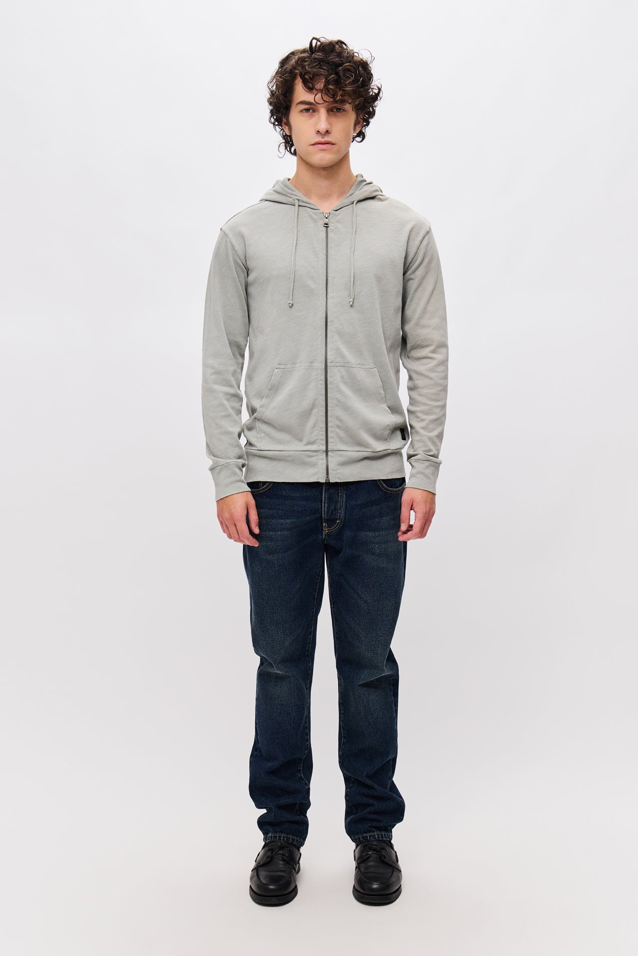 THE CLASSIC SLUB FULLZIP-CHALK