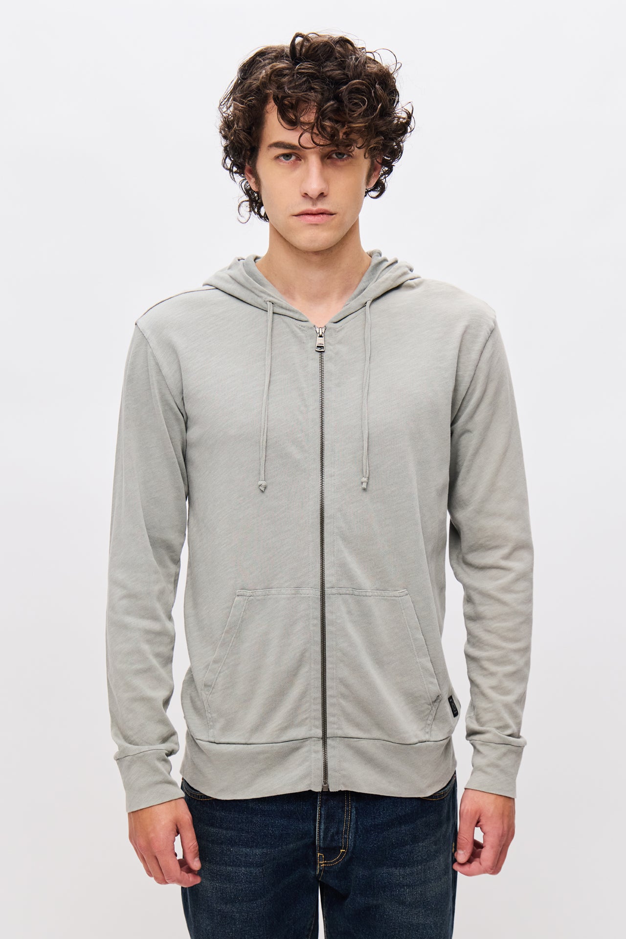 THE CLASSIC SLUB FULLZIP-CHALK