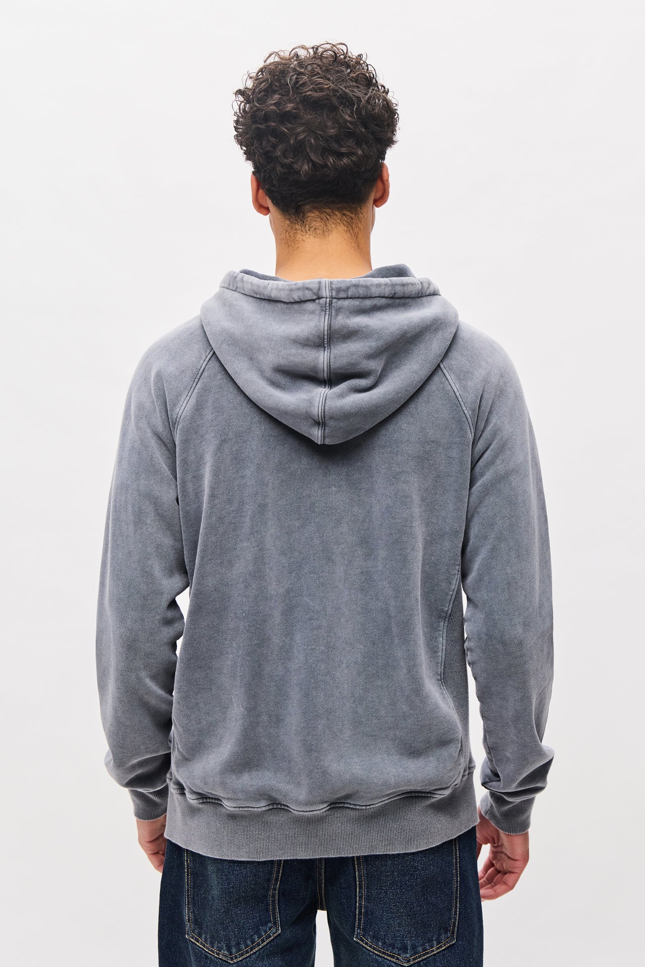 RAGLAN FULLZIP WITH RIB DETAILS-VINTAGE GREY