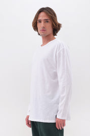 RAW EDGE OVERSIZED LONGSLEEVE-WHITE