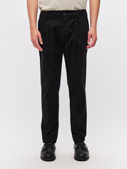 CLASSIC CHINOS WITH ELASTIC WAISTBANTD-BLACK