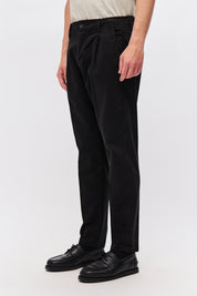 CLASSIC CHINOS WITH ELASTIC WAISTBANTD-BLACK