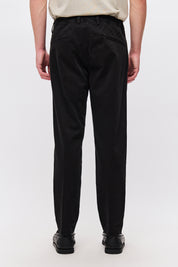 CLASSIC CHINOS WITH ELASTIC WAISTBANTD-BLACK