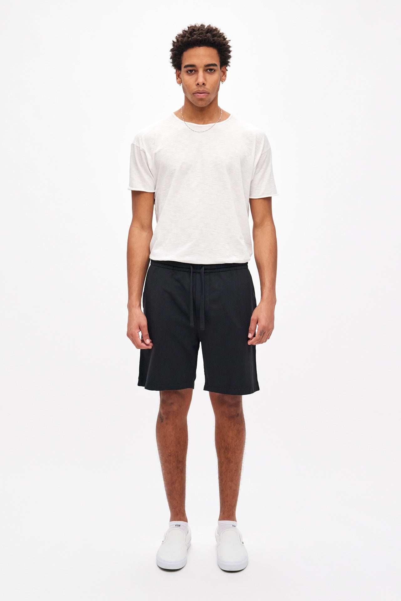 LIGHTWEIGHT SWEATBERMUDA-BLACK