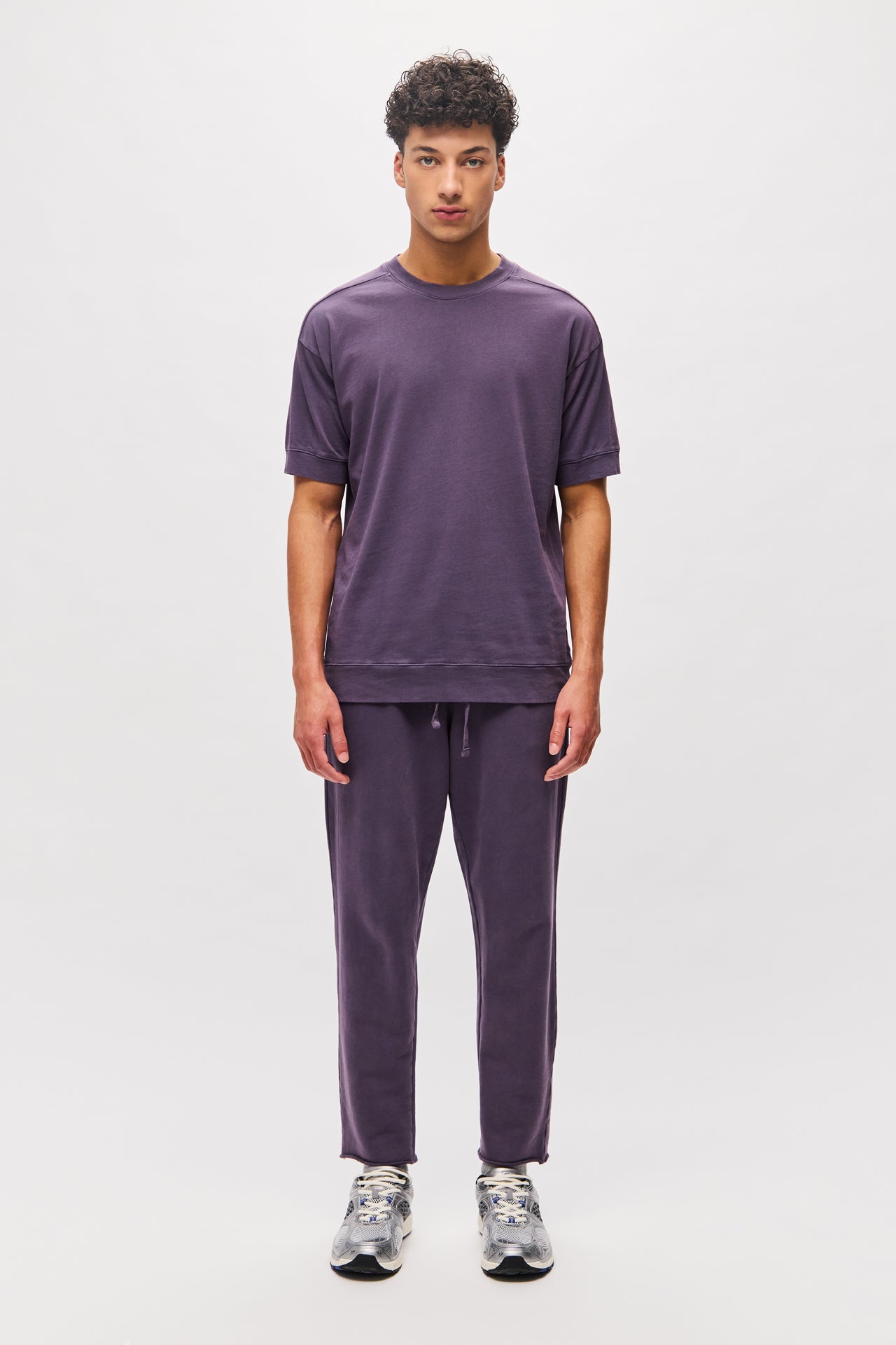 SWEATPANTS WITH DESTROYS-VINTAGE PLUM