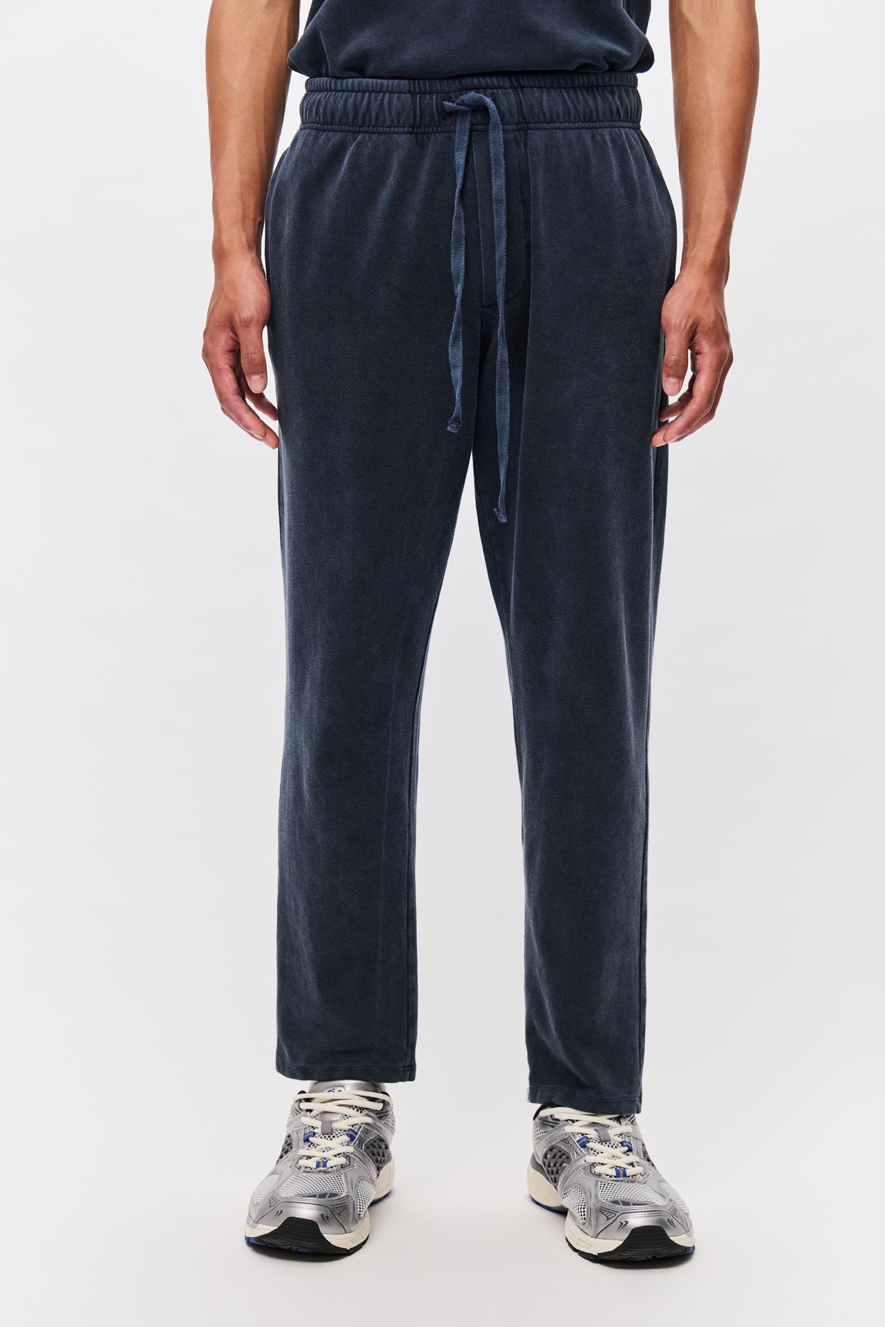 PIQUET TAPERED SWEATPANTS-VINTAGE MIDNIGHT BLU