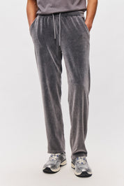 RELAXED VELVET SWEATPANTS-VINTAGE GRAPHITE