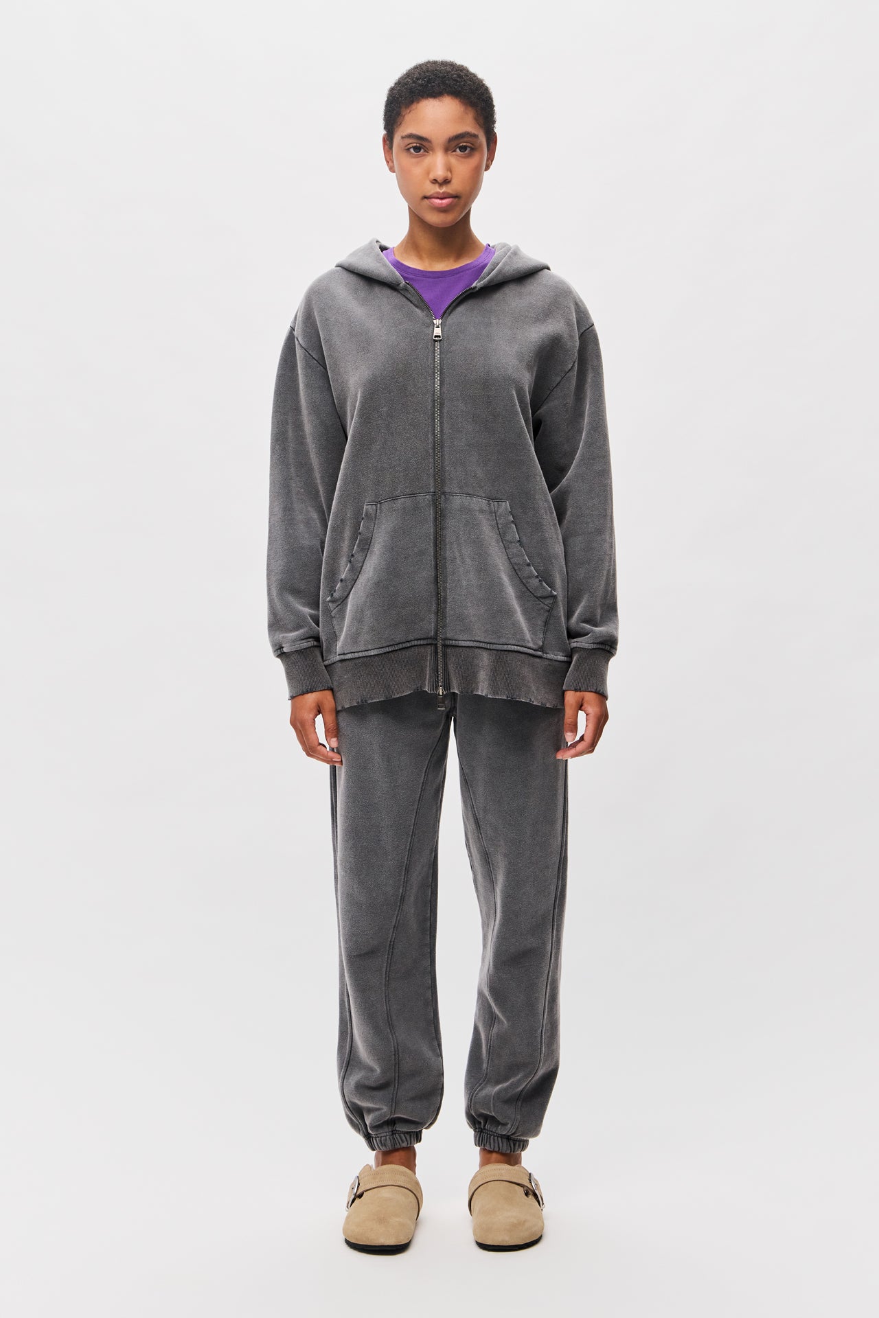 REGULAR CUFFED SWEATPANTS-VINTAGE GREY