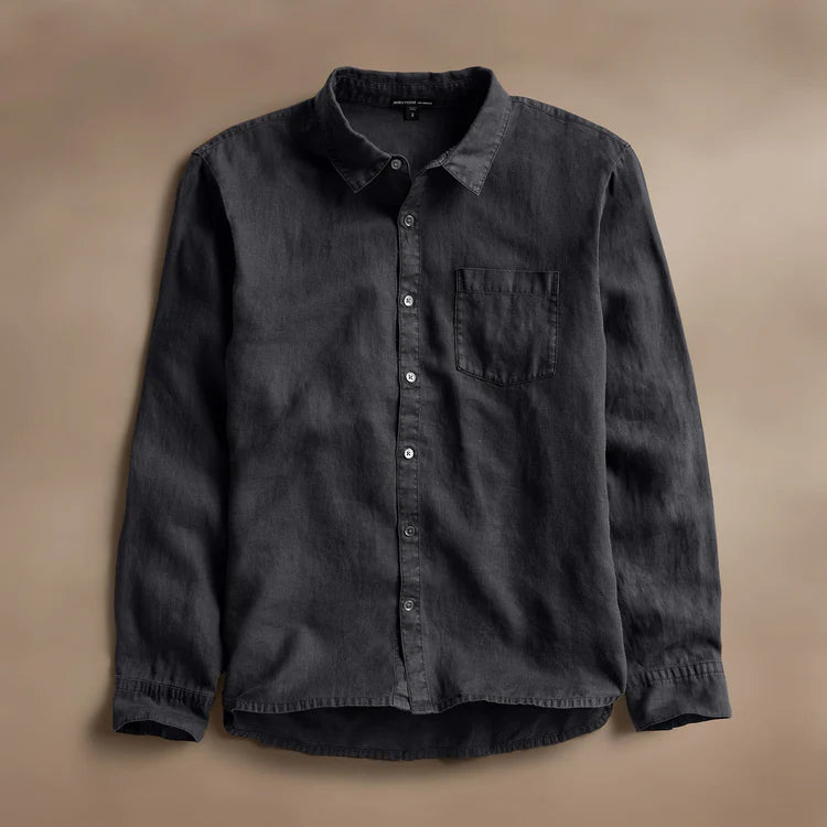 CLASSIC POCKET LINEN SHIRT MAGMA PIGMENT