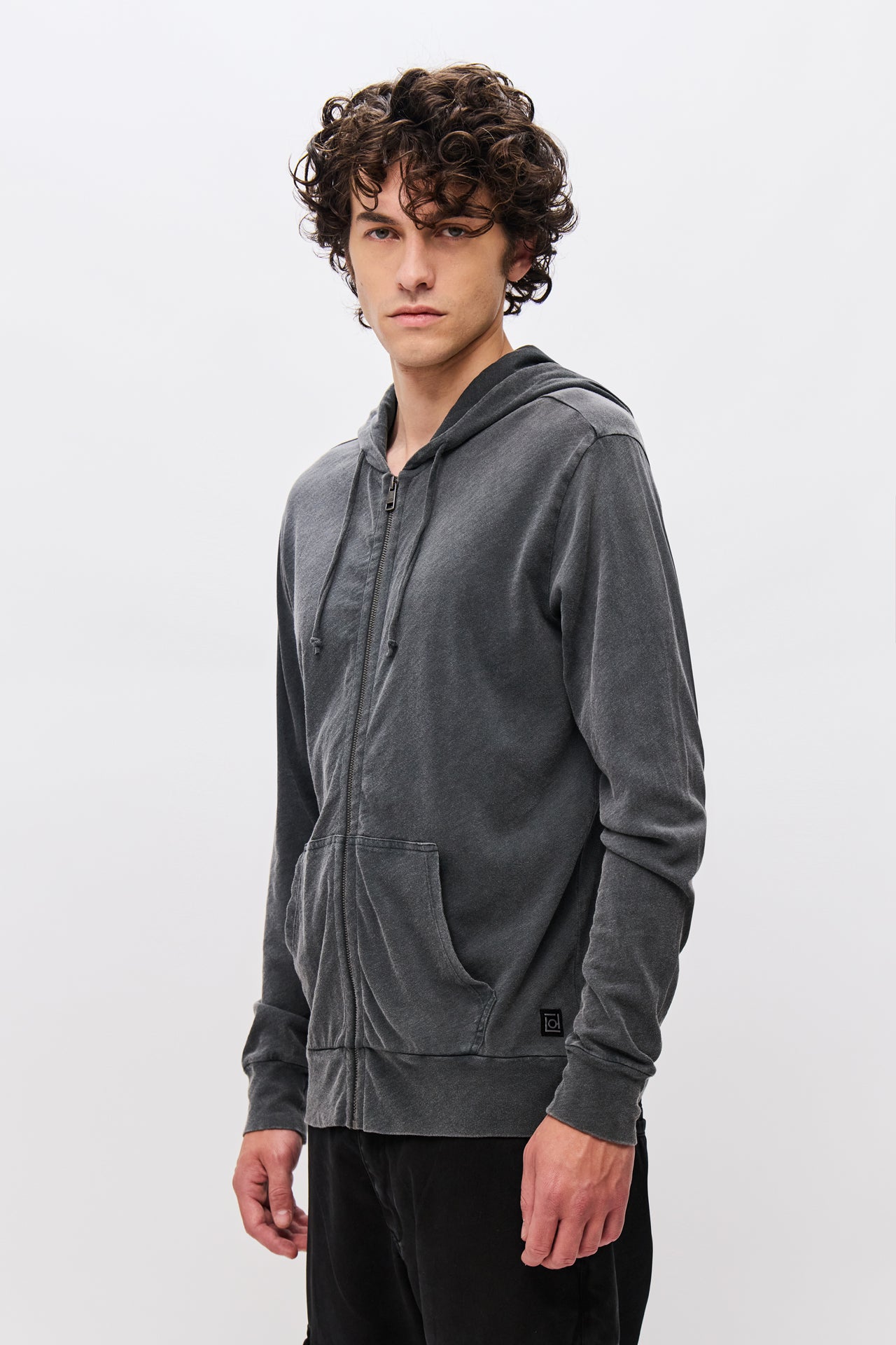 THE CLASSIC SLUB FULLZIP-BLACK