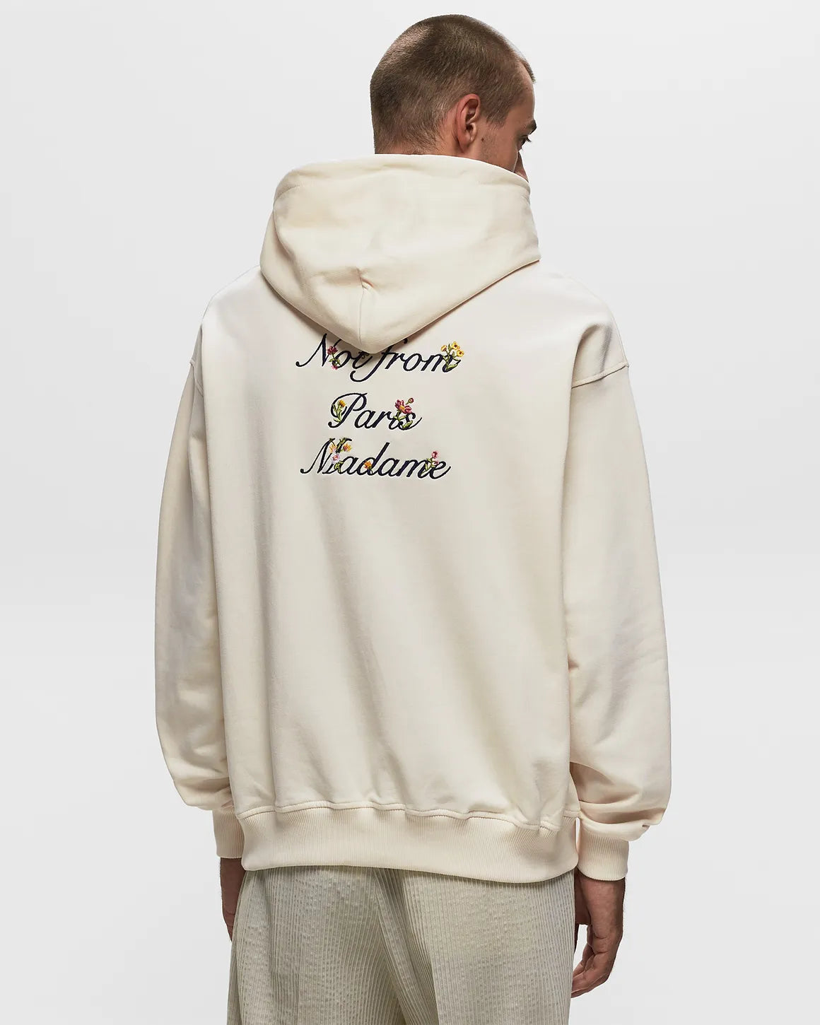 LE HOODIE SLOGAN A FLEURS-CREAM