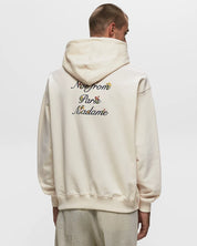 LE HOODIE SLOGAN A FLEURS-CREAM